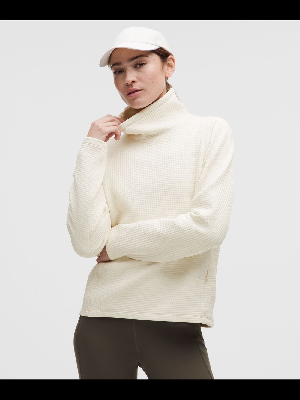 lululemon Waffle-Knit funnel neck long sleeve shirt
